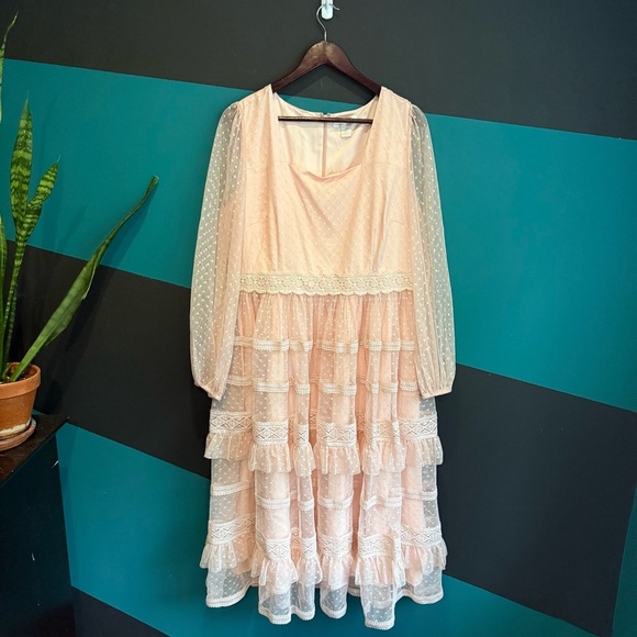 Rachel Parcell Pink Tiered Sundress with Square Neck - Picture 6 of 14